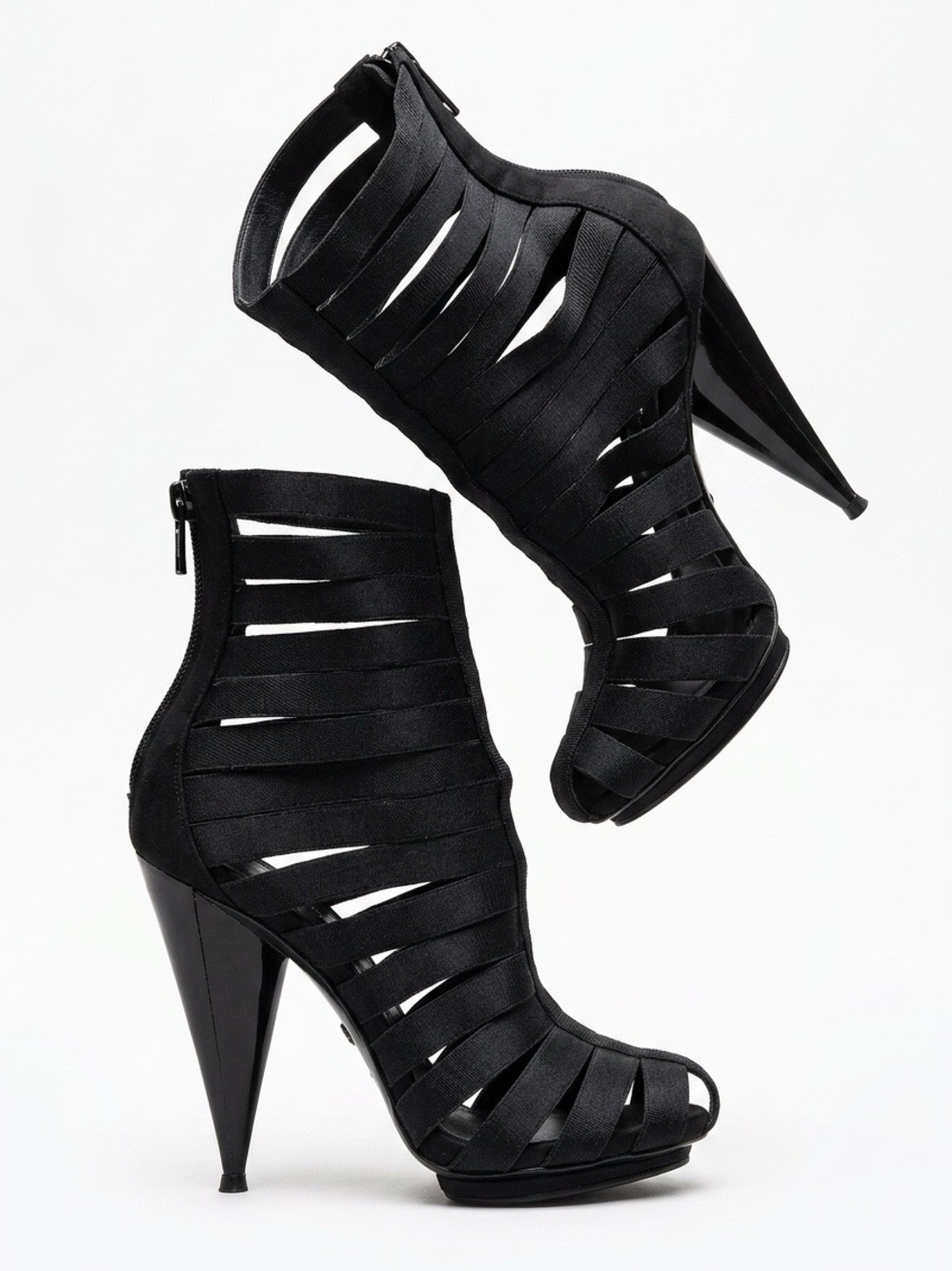 Gucci Strappy Grosgrain Ribbon Cage Bootie Size: 36 (US 6)
